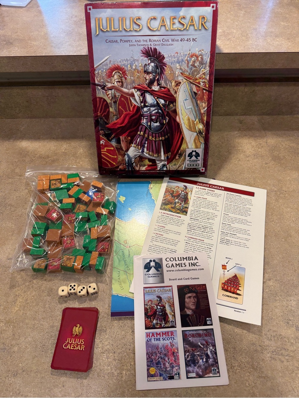 Julius Caesar Roman Civil War Game 49-45 BC by Columbia Games COMPLETE